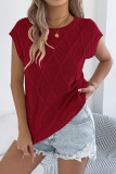 Solid Color Bat Short Sleeved Knitted Sweater