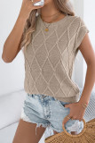Solid Color Bat Short Sleeved Knitted Sweater