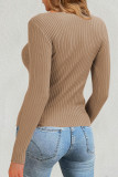 Hollow Out Twisted Knitted Long Sleeved Sweater