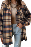 Plaid Printed Hooded Long Sleeved Jacket
