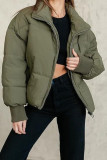 Solid Color Long Sleeved Down Cotton Jacket