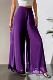 Solid Color Chiffon Loose Wide Leg Pants
