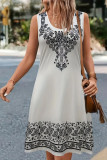 Ethnic Style Printed Sleeveless Vest Dress