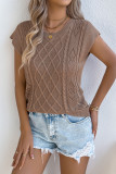 Hollow Out Bat Short Sleeve Loose Knit Sweater