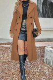  Lapel Long Sleeved Woolen Cardigan Jacket