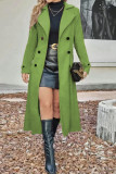  Lapel Long Sleeved Woolen Cardigan Jacket