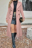  Lapel Long Sleeved Woolen Cardigan Jacket