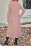  Lapel Long Sleeved Woolen Cardigan Jacket