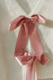 V-neck Bow Long Sleeved Sweater