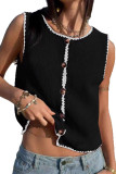 Solid Color Sleeveless Button Up Cardigan Vest