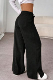 Corduroy Mid Waist Straight Leg Pants