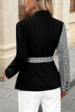 Irregular Lapel Waist Cinched Suit Jacket