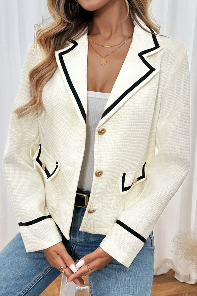 Lapel Long Sleeved Suit Cardigan Jacket