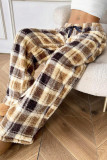 Vintage Plaid Printed High Waisted Wide Leg Pants