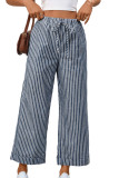 Striped High Waisted Cropped Straight Pants