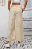 Striped High Waisted Cropped Straight Pants