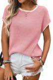 Round Neck Short Sleeved Knitted Sweater