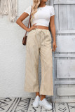 Striped High Waisted Cropped Straight Pants