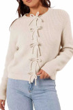 Bow Tie Long Sleeved Knitted Cardigan