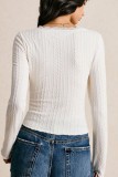 Lace Trim Long Sleeve Textured Top