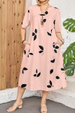 Large Size V Neck  Pocket Dress