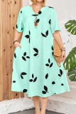 Large Size V Neck  Pocket Dress