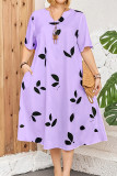 Large Size V Neck  Pocket Dress