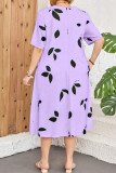 Large Size V Neck  Pocket Dress