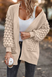 V-neck CardiganWith long Sleeves,Knitted