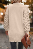 V-neck CardiganWith long Sleeves,Knitted