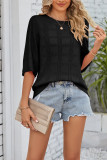 Round Neck Hollow out Short Sleeve T shirt