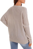 Button Round Neck Long Sleeved Shirt Loose Shirt