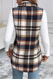 Plaid Sleeveless Cardigan Vest