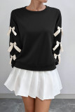 Valentine's Day Bow Long Sleeved Round Neck Shirt
