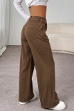 Corduroy Solid Color Straight Leg Pants