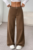 Corduroy Solid Color Straight Leg Pants