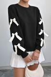 Valentine's Day Bow Long Sleeved Round Neck Shirt