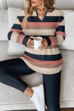 Striped Printed Long Sleeved Shirt Pants Two-piece Set