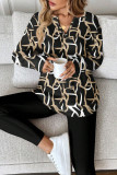Striped Printed Long Sleeved Shirt Pants Two-piece Set
