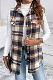 Plaid Sleeveless Cardigan Vest