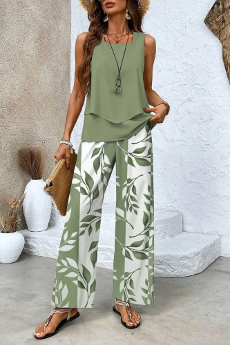 Large Size Sleeveless Vest Pants Two-piece Set