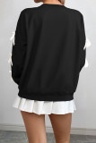 Valentine's Day Bow Long Sleeved Round Neck Shirt