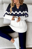 Striped Printed Long Sleeved Shirt Pants Two-piece Set