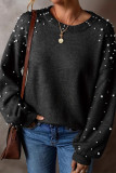 Pearl Round Neck Long Sleeved Sweater
