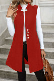 Solid Color Sleeveless Button Cardigan Suit Vest