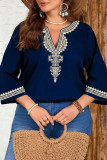 Vintage Ethnic Style Printed Long Sleeved Shirt