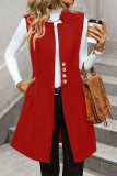 Solid Color Sleeveless Button Cardigan Suit Vest
