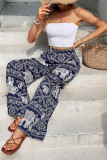 Ethnic Style Printed High Waisted Wide Leg Pants