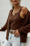 Sleeveless Vest Cardigan Long Sleeved Jacket Two-piece Set