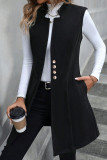 Solid Color Sleeveless Button Cardigan Suit Vest
